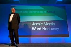 Worthy winner – Ward Hadaway Managing Partner Jamie Martin wins the Outstanding Achievement Award at the Northern Law Awards.