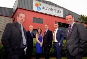Investment boost – (from left) David O'Connell of Advantex, Richard Butts of Ward Hadaway, Esther Wilson of Rivers Capital Partners, Ben Williamson of Clive Owen & Co, Nikita Bazko of Rivers Capital Partners and Stephen O'Connell of Advantex.