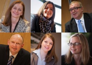 Winning team – members of the Banking and Finance team at Ward Hadaway (clockwise, from top left) Julie Harrison, Imogen Holland, Mark Smith, Rosemary Curry, Tessa Petrides and Simon Errington