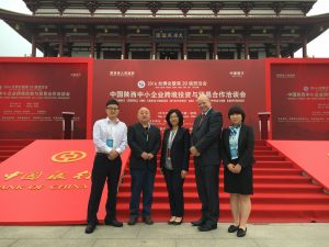 Far East opportunities – (from third left) Elaine Chan and Colin Hewitt of Ward Hadaway with (second from left) Chen Li, Trade Finance Director of Shaanxi Material Non Ferrous Metals Co Ltd and (far left and far right) representatives from Bank of China.