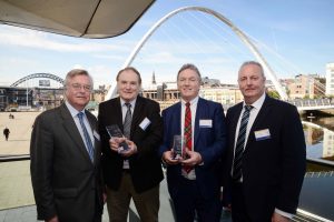 Winning ways – Techflow Marine celebrate their success in the Ward Hadaway Fastest 50 Awards (from left) Non-Executive Director Colin Fitzpatrick, Sales Director Ken Beattie and Directors Graham Clark and Jim Straker.