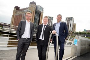 Into the network – (from left) Steven Roper of Ward Hadaway, Vince Vallely of Gateshead Council and Paul Scope of Ward Hadaway.