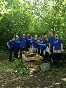 The team works – staff from Ward Hadaway's Leeds office pictured during the Give and Gain Day at Hovingham Primary School in Leeds.