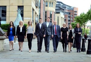 On the up – promoted Associates at Ward Hadaway (from left) Leanne Couzens, Katy Hindmarsh, Jenny Wade, Simon Thirtle, Jake Edward, Joe Kelley, Claire Simmons, Tessa Petrides and Louise Cannell-Mirza.