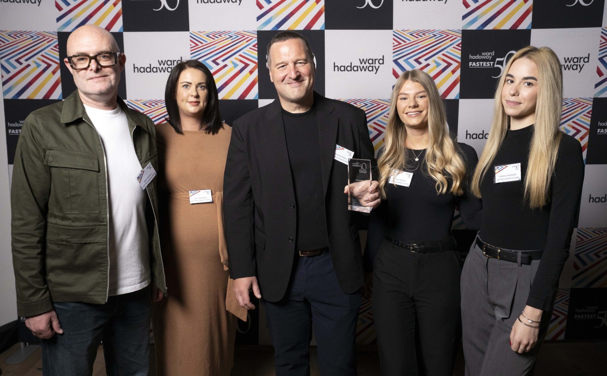 AJP Recruitment team - North East Fastest 50 winners